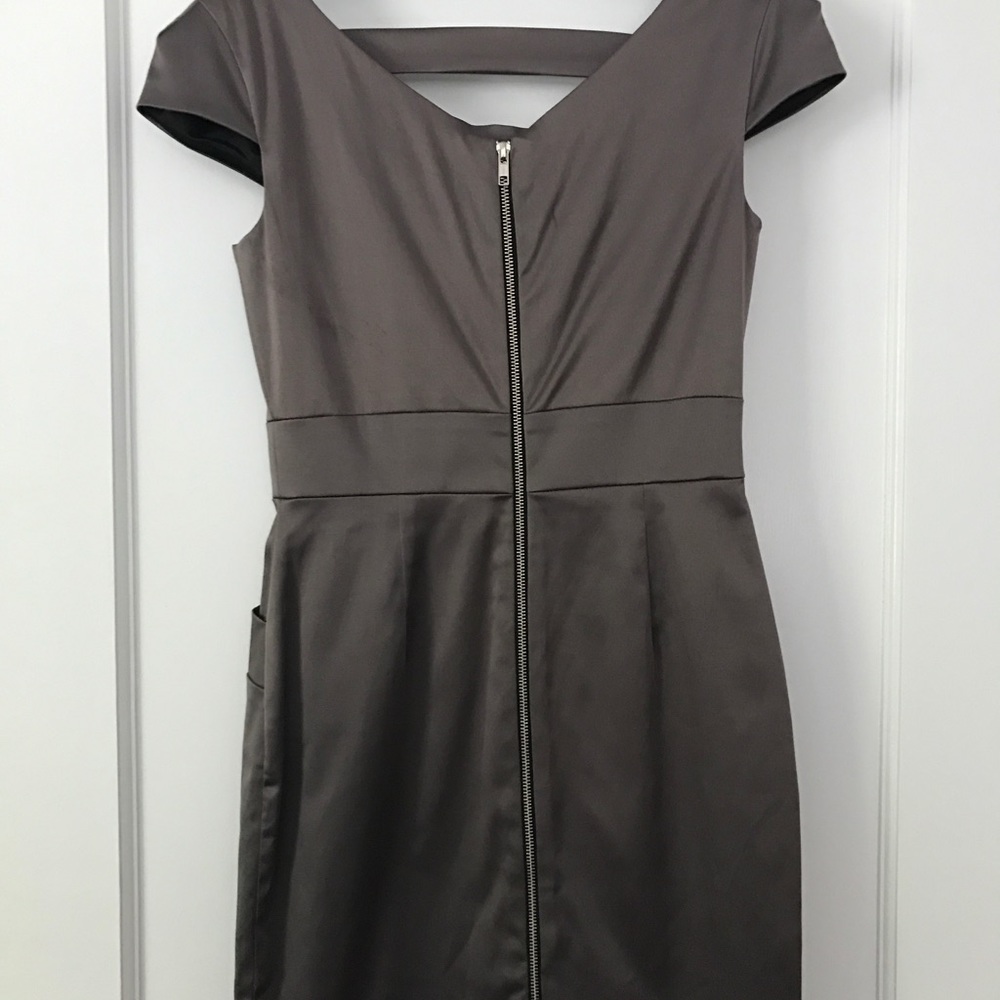 Single gunmetal grey dress with zip back size 4